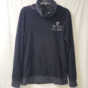 Sea Shepherd Terry‎ Cowl Neck Sweatshirt Women's Size Small 100% Organic Cotton